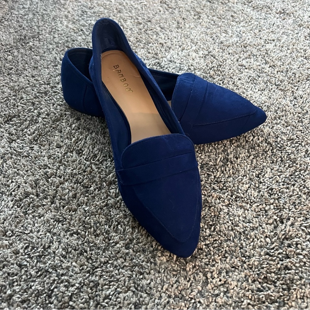 BAMBOO Women's Navy Flats